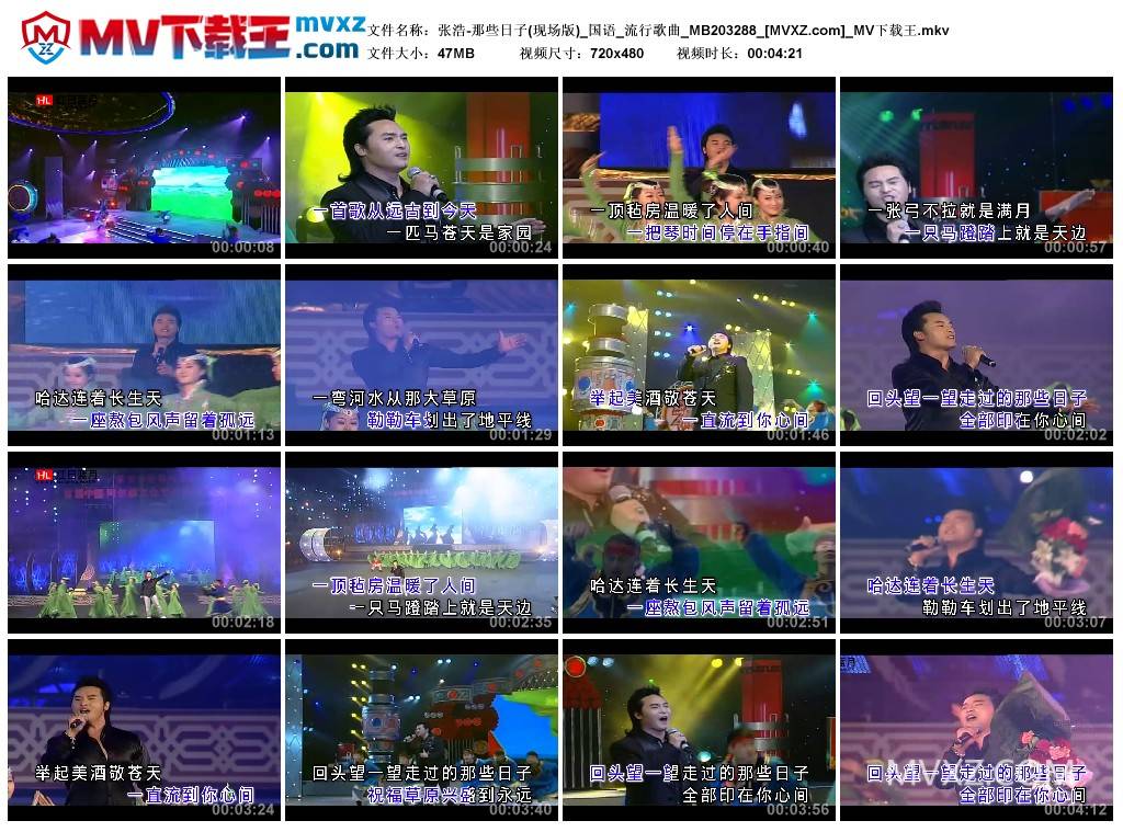 张浩-那些日子(现场版)_国语_流行歌曲_MB203288